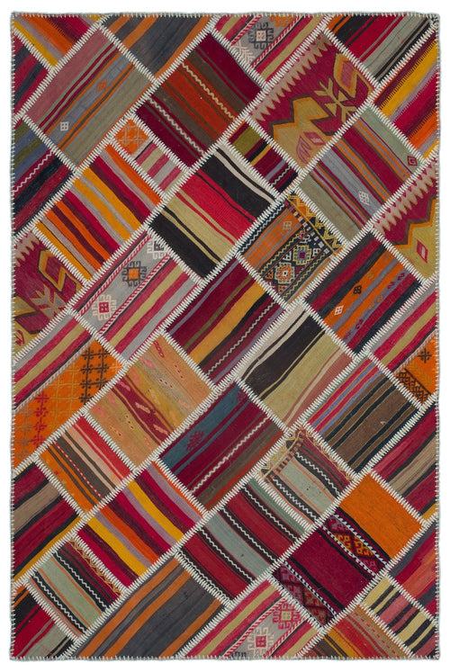 Teselya Red Vintage Wool Handmade Area Rug 5'1" x 7'8"