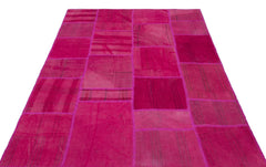 Teselya Beige Patchwork Wool Handmade Area Rug 5'4" x 7'7"