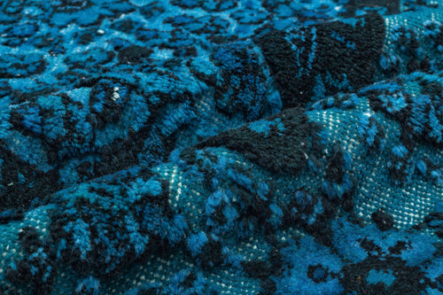 Purplea Turquoise Vintage Wool Handmade Area Rug 5'7" x 9'3"