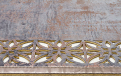 Modern Leather Rug – Blue Artificial Leather Carpet with Shiny Border & Anti Slip