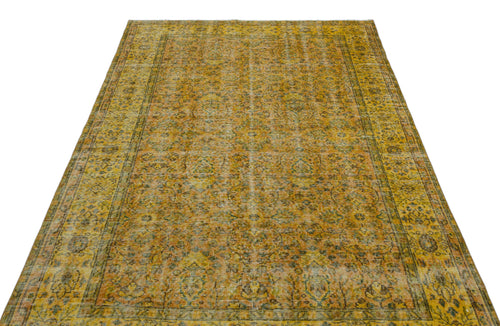 Atina Yellow Vintage Wool Handmade Area Rug 5'4" x 9'1"