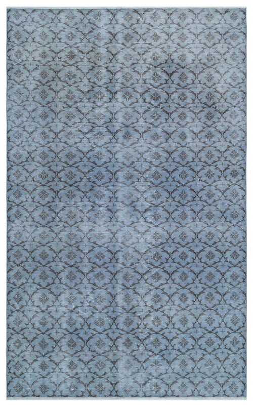 Atina Blue Vintage Wool Handmade Area Rug 6'1" x 9'7"
