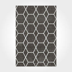 Geometric Area Rug – Washable Non Slip Chenille Cotton Carpet | Modern Flatweave Floor Covering