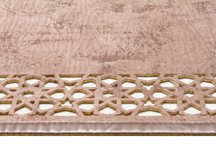 Modern Leather Rug - Bronze Artificial Leather Carpet with Shiny Embroidery