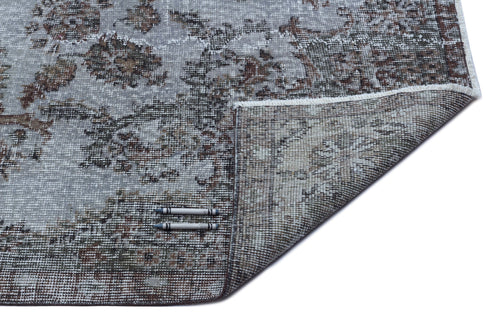 Atina Grey Vintage Wool Handmade Area Rug 5'8" x 8'8"