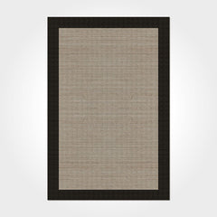 Digital Print Area Rug – Washable Non Slip Black Beige Chenille Cotton Rug