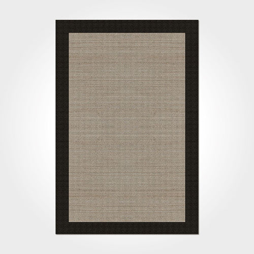 Digital Print Area Rug – Washable Non Slip Black Beige Chenille Cotton Rug