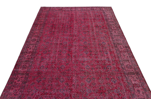 Atina Pink Vintage Wool Handmade Area Rug 5'7" x 9'7"