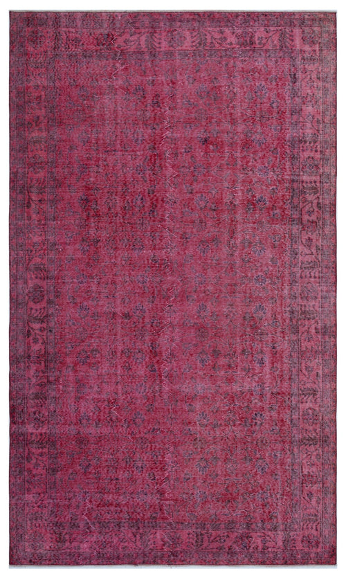 Atina Pink Vintage Wool Handmade Area Rug 5'7" x 9'7"