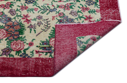 Atina Cream Vintage Wool Handmade Area Rug 7'4" x 10'7"