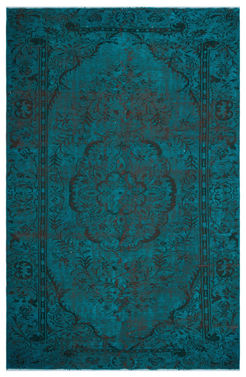 Atina Turquoise Vintage Wool Handmade Area Rug 6'1" x 9'3"