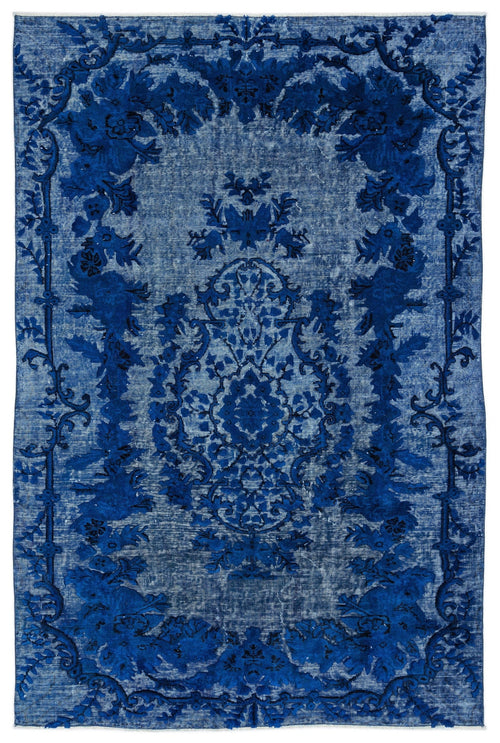 Purplea Turquoise Vintage Wool Handmade Area Rug 5'10" x 9'1"