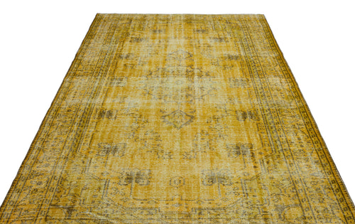 Atina Yellow Vintage Wool Handmade Area Rug 4'6" x 12'6"
