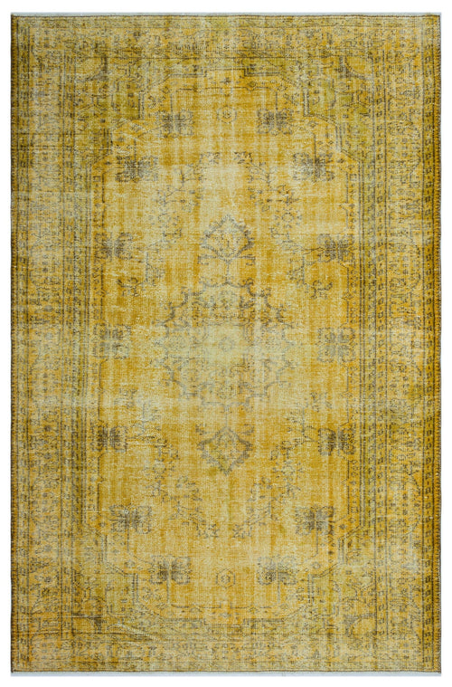 Atina Yellow Vintage Wool Handmade Area Rug 4'6" x 12'6"