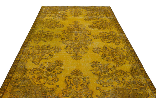 Atina Yellow Vintage Wool Handmade Area Rug 6'4" x 10'1"
