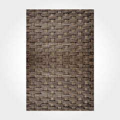 Geometric Area Rug – Washable Non Slip Chenille Cotton Rug, Brown Flatweave Carpet