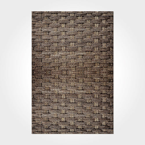 Geometric Area Rug – Washable Non Slip Chenille Cotton Rug, Brown Flatweave Carpet
