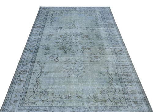 Atina Blue Vintage Wool Handmade Area Rug 4'9" x 8'8"