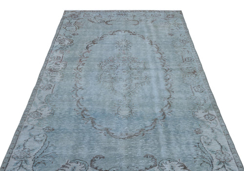 Atina Blue Vintage Wool Handmade Area Rug 4'11" x 9'0"