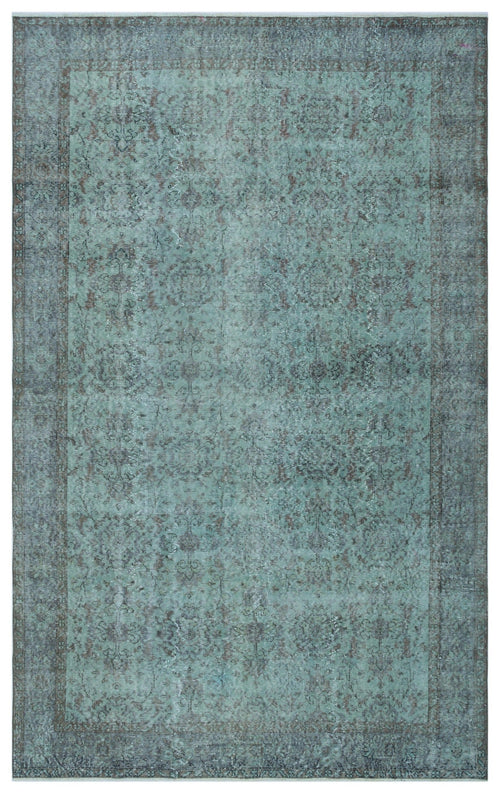 Atina Turquoise Vintage Wool Handmade Area Rug 6'1" x 10'0"