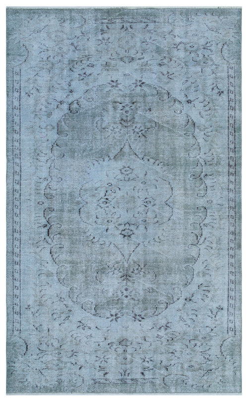 Atina Blue Vintage Wool Handmade Area Rug 5'1" x 8'8"