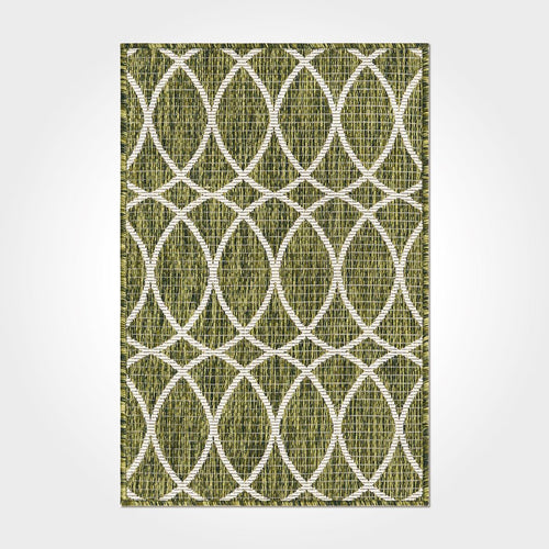 Geometric Area Rug – Washable Non Slip Chenille Cotton Carpet With Green Modern Design
