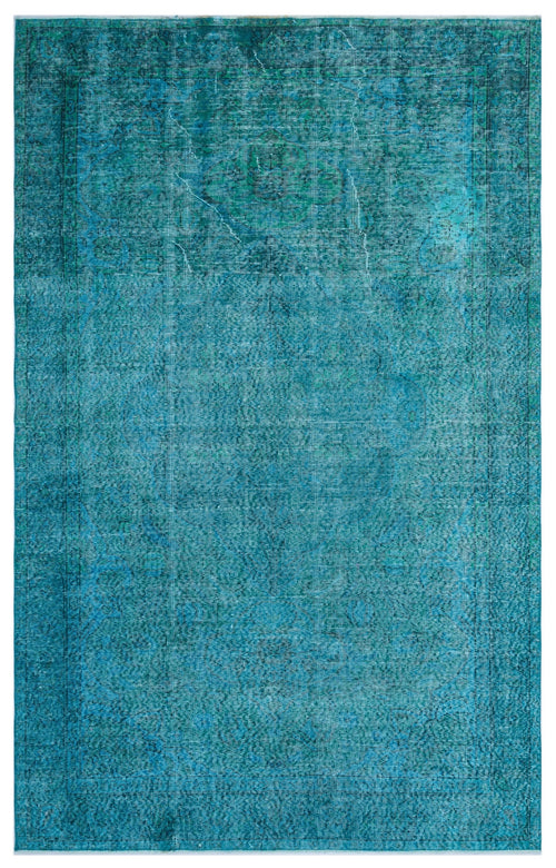 Atina Turquoise Vintage Wool Handmade Area Rug 5'5" x 8'8"