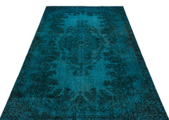 Atina Turquoise Vintage Wool Handmade Area Rug 5'7" x 8'6"