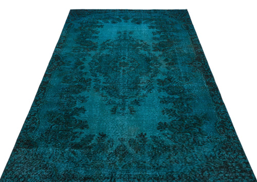 Atina Turquoise Vintage Wool Handmade Area Rug 5'7" x 8'6"