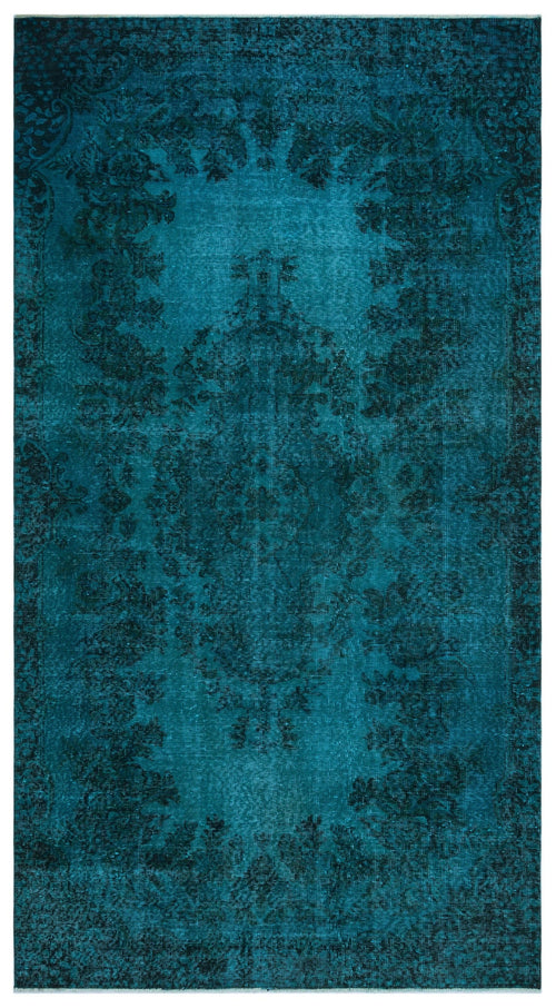 Atina Turquoise Vintage Wool Handmade Area Rug 5'7" x 8'6"