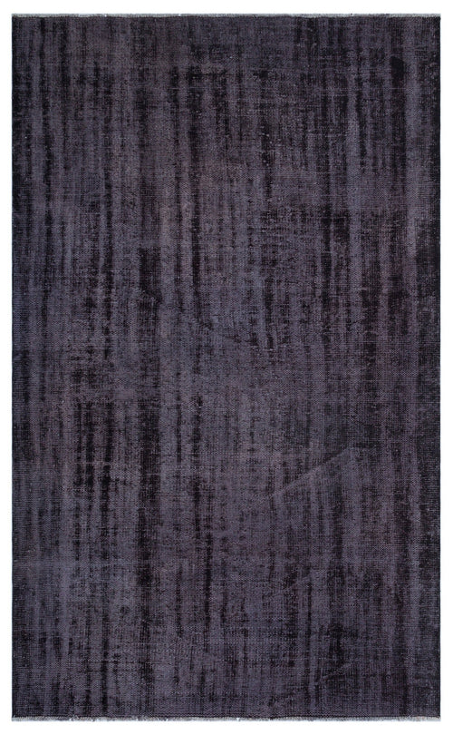 Atina Black Vintage Wool Handmade Area Rug 5'3" x 8'7"