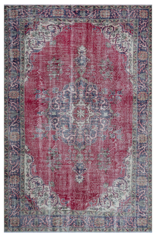 Atina Red Vintage Wool Handmade Area Rug 4'9" x 11'6"