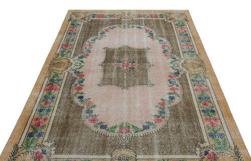 Atina Beige Vintage Wool Handmade Area Rug 5'5" x 9'0"