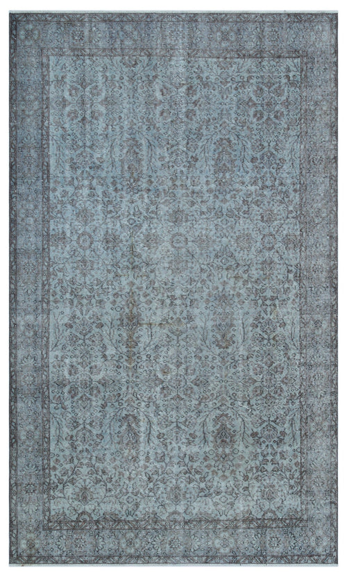 Atina Blue Vintage Wool Handmade Area Rug 5'6" x 9'4"