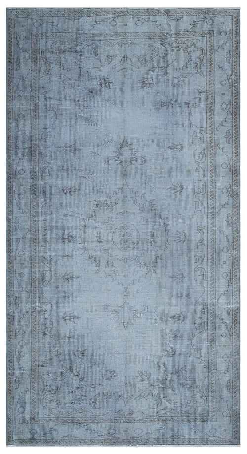 Atina Blue Vintage Wool Handmade Area Rug 5'0" x 9'3"