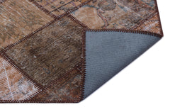 Iskece 25880 Brown Patchwork Wool Handmade Area Rug 2'7" x 4'11"