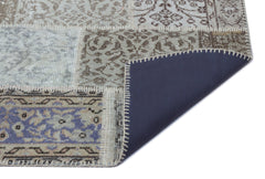 Iskece 25886 Beige Patchwork Wool Handmade Area Rug 2'7" x 4'11"