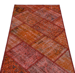Iskece 25909 Red Patchwork Wool Handmade Area Rug 2'7" x 4'11"