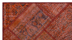 Iskece 25909 Red Patchwork Wool Handmade Area Rug 2'7" x 4'11"