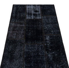 Iskece 25915 Black Patchwork Wool Handmade Area Rug 2'7" x 4'11"