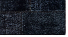 Iskece 25915 Black Patchwork Wool Handmade Area Rug 2'7" x 4'11"