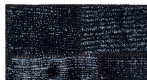 Iskece 25915 Black Patchwork Wool Handmade Area Rug 2'7" x 4'11"