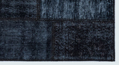 Iskece 25925 Black Patchwork Wool Handmade Area Rug 2'7" x 4'11"