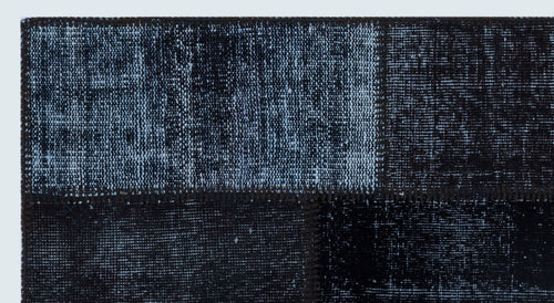 Iskece 25925 Black Patchwork Wool Handmade Area Rug 2'7" x 4'11"