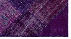 Iskece 25927 Purple Patchwork Wool Handmade Area Rug 2'7" x 4'11"