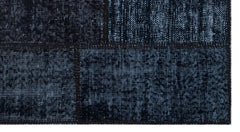 Iskece 25928 Black Patchwork Wool Handmade Area Rug 2'7" x 4'11"