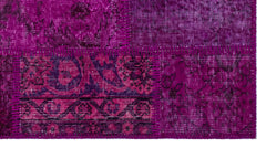Iskece 25946 Pink Patchwork Wool Handmade Area Rug 2'7" x 4'11"
