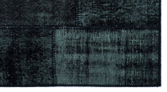 Iskece 25955 Black Patchwork Wool Handmade Area Rug 2'7" x 4'11"