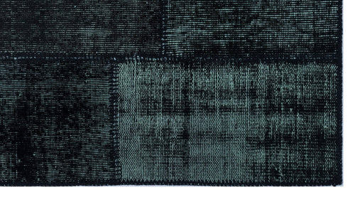 Iskece 25955 Black Patchwork Wool Handmade Area Rug 2'7" x 4'11"