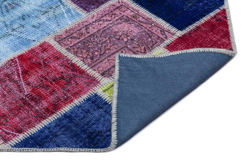 Iskece 25956 Beige Patchwork Wool Handmade Area Rug 2'7" x 4'11"